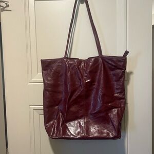Latico Maroon Leather Tote Shoulder Bag